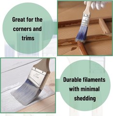 Bates Paint Brush Set 5 Pack Assorted Sizes Flat & Angle Synthetic Bristles