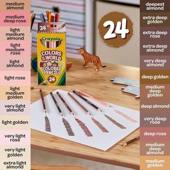 Crayola Colors of the World Colored Pencil Set (24ct), Skin Tone Colored Pencils