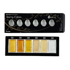 Kuretake Starry Colors 6 set MC20SC/6V Watercolor Paint Japan