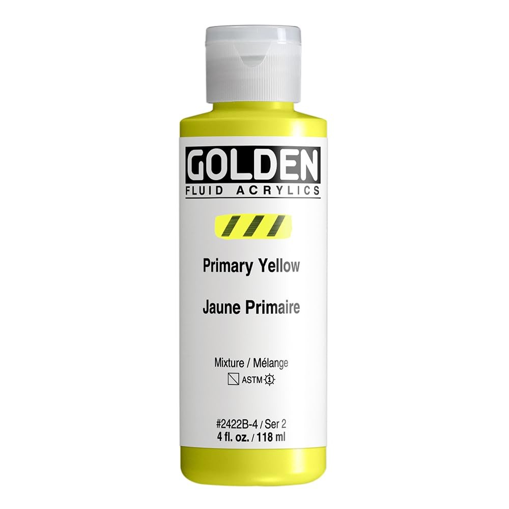 Golden Fluid Acrylics – Primary Yellow – 4 oz Bottle