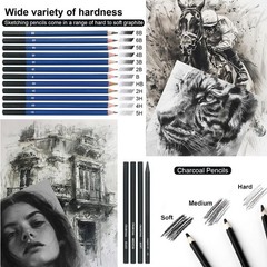 96 PCS Art Supplies Drawing Kit 72 Colored Pencils 24 Sketching Pen Adult