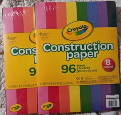 Crayola Construction Paper Pack LOT of 2 Packs – 192 TOTAL SHEETS 8 Colors NEW