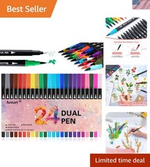 Multifunctional 24-Color Brush and Fine Point Marker Set for Creative Projects
