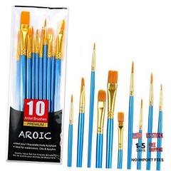 Acrylic Paint Brush Set, 1 Packs / 10 pcs Watercolor Brushes 10pcs Blue