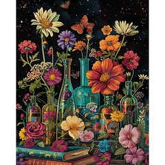 Flowers Paint By Numbers Kit For Adults 16×20 Inch DIY Wall Art Decoration
