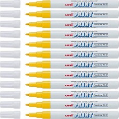Uni-Paint 63705 PX-21 Oil-Based Paint Marker, Fine Point, Yellow 12-Count