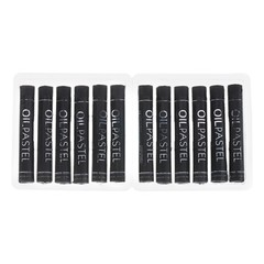 12Pcs Creamy Oil Pastels, Soft Oil Crayons Pastels Stick Black
