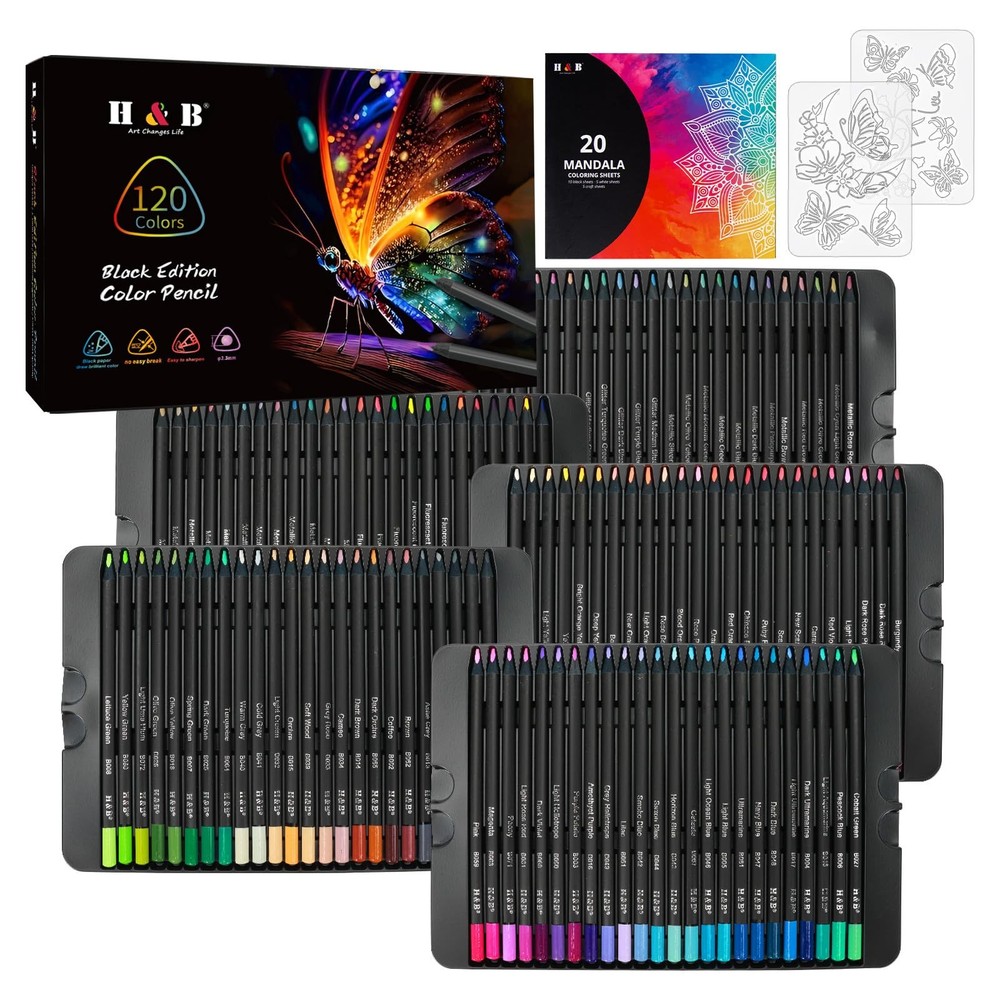 120-Color Colored Pencils Set Metallic colored Pencils Sketching Pencils Colo…