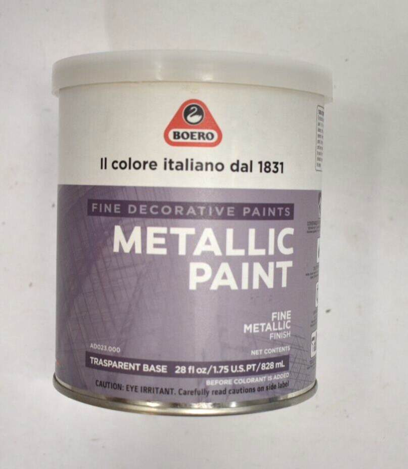 Boero Fine Decorative Paints Metallic Paint Fine Metallic Transparent Base 28oz