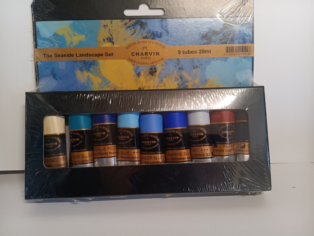 Charvin ACRYLIC Bonjour Seaside Landscape Paint set 9 tubes 20 ml each New
