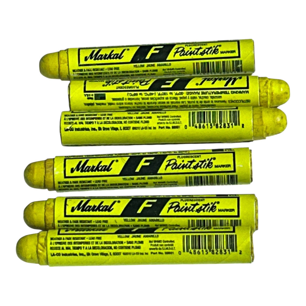 (PACK OF 6) Markal 82831-F Painting Stick Solid Paint Marker FLUORESCENT YELLOW