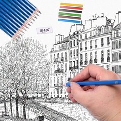 48 Professional Sketching Pencils and Drawing Kits, Including Sketching Pads,…