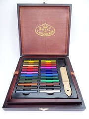 Royal Langnickel Drawing Art Set Pencils, Pastels in Wood Box 48pc