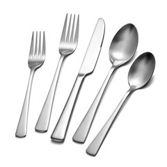 Silverware Set for 8 18/10 Stainless Steel Flatware 40-Piece Matte Silver