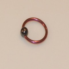 Titanium Purple Captive Hoop 14G/ 16Mm-Dia / 4Mm Ball