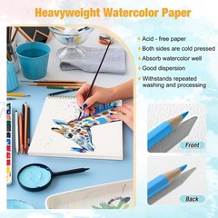 3 Pack 5.5×8.5 Inch Watercolor Paper Pad 140lb 300g Spiral Bound Sketch