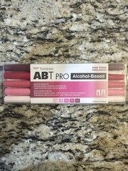 Tombow ABT PRO Alcohol-Based Twin Tip Marker Set 10 Pack Pink Purple Multicolor