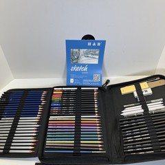 H B 72PCS Drawing Supplies Sketching Set,Art Kit include Drawing Colored