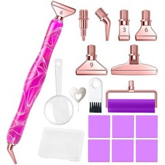 RaySoar Diamond Art Pens 6.3 inches, Blooming Purple-Rose Gold Tips