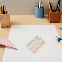 6pcs Wooden Stencil Paint Brushes: Pig Bristle Brush Set for Painting Crafts