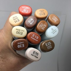 11 Copic Sketch Markers (E) 70, 39, 25, 23, 19, 18, 15, 13, 11, 07, 00 = SKINS
