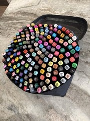 Artist 168 Piece Unique Colors Alcohol Markers Set Dual Tip TouchHero CarryingCa