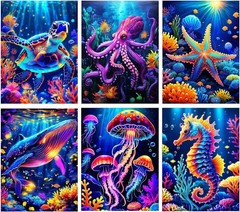 6 Pack Diamond Painting 30 cm x 40 cm, G7377+G7378+G7379+G7380+G7381+G4693