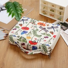120 Slots Colored Pencil Case with Zipper Flower Pattern Art Drawing Pencil Bag