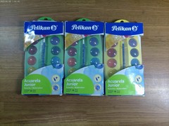 Lot Of 3 Pelikan Jr. Washable Watercolor & Brush Set