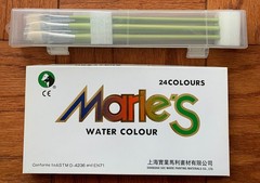 Watercolors Set (24 colors) AND Paint Brushes Set (6 brushes) BRAND NEW