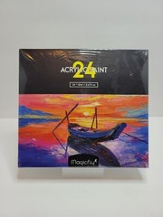 Magicfly Acrylic Paint Set, 24 Rich Pigments Acrylic Paints for Canvas Painting