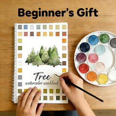 Watercolor Workbooks,16 Spiral-Bound Pages Dispersed Watercolor Workbook for Beg