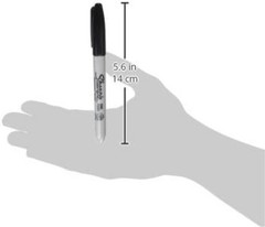 12 Count Fine Tip Black Permanent Markers – Fade Resistant & Quick Drying