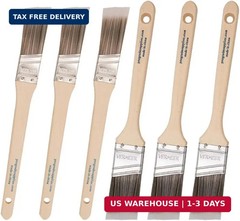 Vermeer Paint Brushes 6-Pack Angle Brushes in Assorted Sizes for All Latex and O