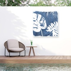 June Erica Vess ‘Tropical Indigo Impressions I’ Outdoor Canvas 18×18