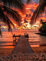 Diamond Art Kits for Adults, Sunset Landscape Beach Diamond Painting Kits for Ad