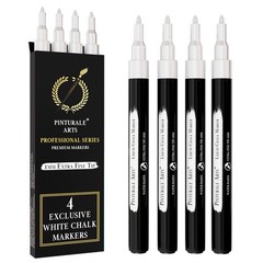 Extra Fine Tip White Chalk Markers – 1mm for Windows, Blackboard, Glass, Easy Er