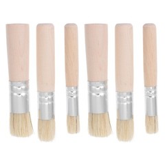 6pcs Wooden Stencil Paint Brushes: Pig Bristle Brush Set for Painting Crafts