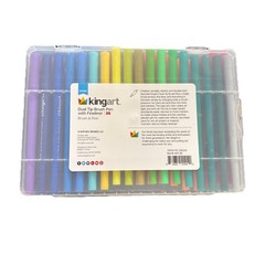 Kingart Twin Tip Brush Pens Set Of 36 Complete Art Drawing Painting