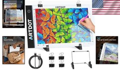 ARTDOT A4 LED Light Pad for Diamond Painting USB Powered Adjustable Brightness