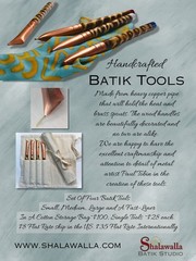 Handcrafted Batik Tool NEW Set of 3 Tjantings S,M,L & a Fast-Liner w/cotton bag
