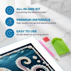 Octopus Pearl Painting Kits for Adults – Special Shape Diamond Art Kits for Adul