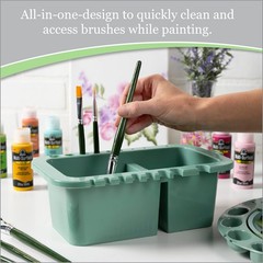 Green Brush Basin, Easy to Clean, Acrylic Paint, Arts, Crafts, One Stroke, 1200