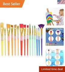 15Pcs Paint Brushes Value Pack, Includes 15 Different Types of Brushes, Nylon…