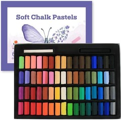 64 Count Multicolor Non Toxic Pastels For Blending And Drawing Techniques