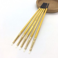 XDT Flat Tip Nail Artist Paint Brush #000 Set 5 Pc Fine Micro Detail