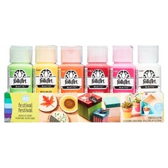 Matte Finish Acrylic Craft Paint Set 12 Colors Festival Theme 24 fl oz Total