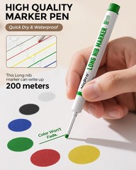 Nicpro 6 PCS Long Nib Marker Pens, 20mm Deep Hole Marker, 6 Pcs, Multicolor