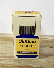 Vintage Pelikan Drawing Ink #8 Colbalt Blue calligraphy fountain pen NOS NIP 60s