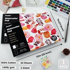Watercolor Pad 14 Sheets 9×12″ 140lb 100% Cotton